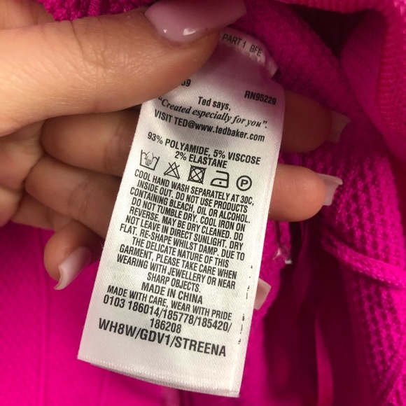 Ted Baker London pink one shoulder ruffle dress - Picture 5 of 6